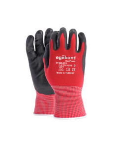 Egebant Sanfoam 521530 9/L Работни ръкавици с покритие от пенест нитрил-червени