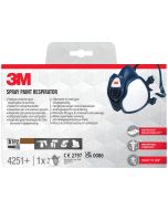 3M™ 4251+ полулицева маска за многократна употреба  FFA1P2R D филтри